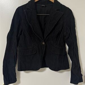 Elegant Black Corduroy Blazer